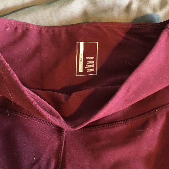 Size XS red and black mesh athletic leggings. - Picture 2 of 5